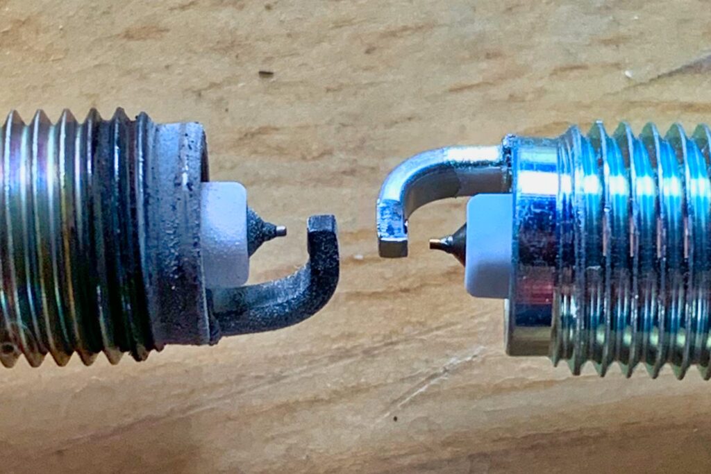 使用前後の点火プラグ